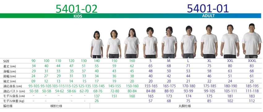 Tシャツサイズ